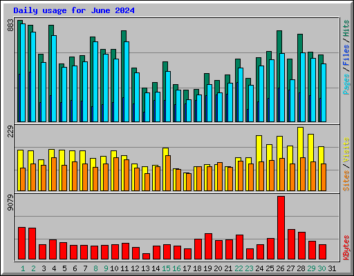 Daily usage for June 2024