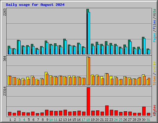 Daily usage for August 2024