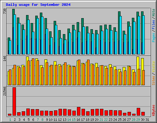 Daily usage for September 2024