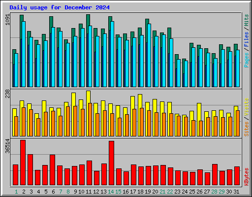 Daily usage for December 2024