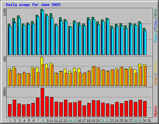 Daily usage for June 2025