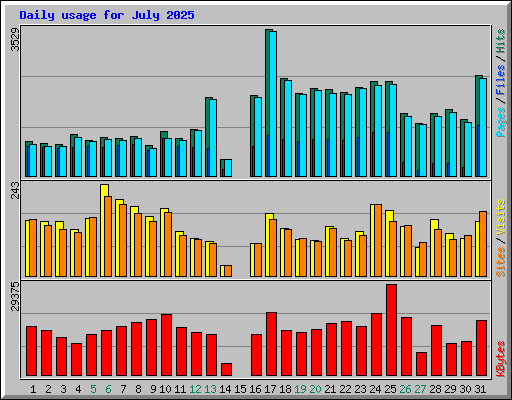 Daily usage for July 2025