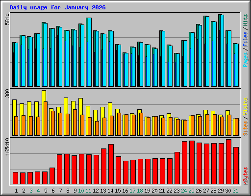 Daily usage for January 2026