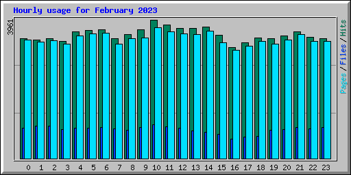 Hourly usage for February 2023