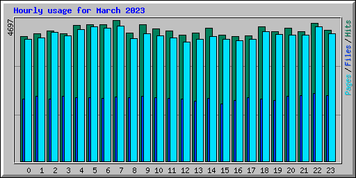 Hourly usage for March 2023