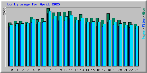 Hourly usage for April 2025