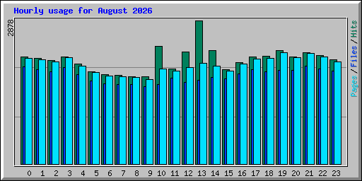 Hourly usage for August 2026